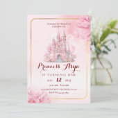 Princess Castle Birthday Uitnodiging (Staand voorkant)