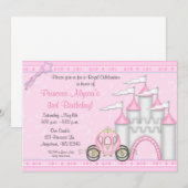 Princess Castle Birthday Uitnodiging (Voorkant / Achterkant)