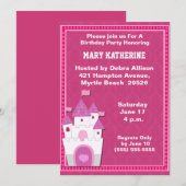 Princess Castle Birthday Uitnodiging (Voorkant / Achterkant)