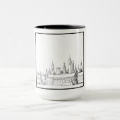 Princess Castle Black en White #2 Ringer 15 oz Mok (Midden)