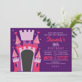 PRINCESS CASTLE BOUNCE HUIS Verjaardagsfeest Kaart (Staand voorkant)