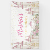 Princess Castle Carriage Birthday Banner Poster (Verticaal)