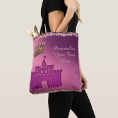 Princess Castle, Crown & Jewels Party Personalize Tote Bag (Dichtbij)