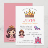 Princess Castle Crystal Schoenen Verjaardag Uitnod Kaart (Voorkant / Achterkant)