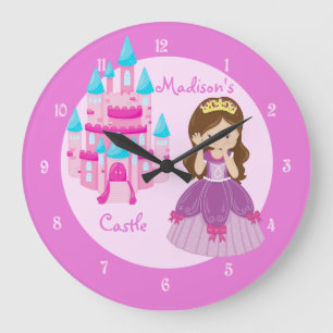 Princess Castle Custom Pink Clock Grote Klok
