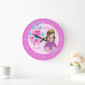 Princess Castle Custom Pink Clock Grote Klok (Huis)
