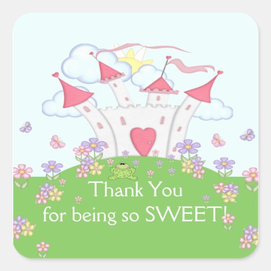 Princess Castle Dank u vierkante Sticker! Vierkante Sticker (Voorkant)