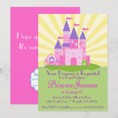 Princess Castle en Carriage Birthday Party Kaart (Voorkant / Achterkant)