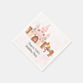 Princess Castle en Paardse Custom Birthday Party Servet (Hoek)
