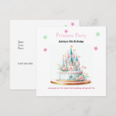 Princess Castle Enchanted verjaardagsuitnodiging Kaart (Voorkant / Achterkant)