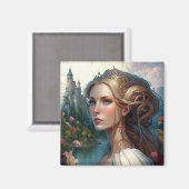 Princess Castle Fantasy Art Magneet (Voorkant / Achterkant)
