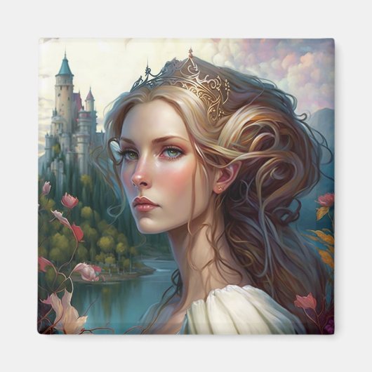 Princess Castle Fantasy Art Magneet (Voorkant)