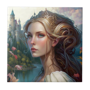 Princess Castle Fantasy Art Tegeltje