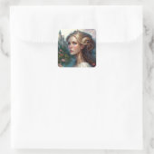 Princess Castle Fantasy Art Vierkante Sticker (Tas)