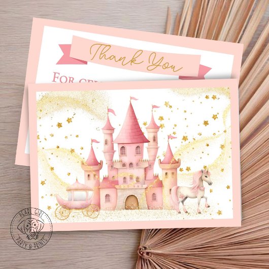 Princess Castle Flat Thank You Card