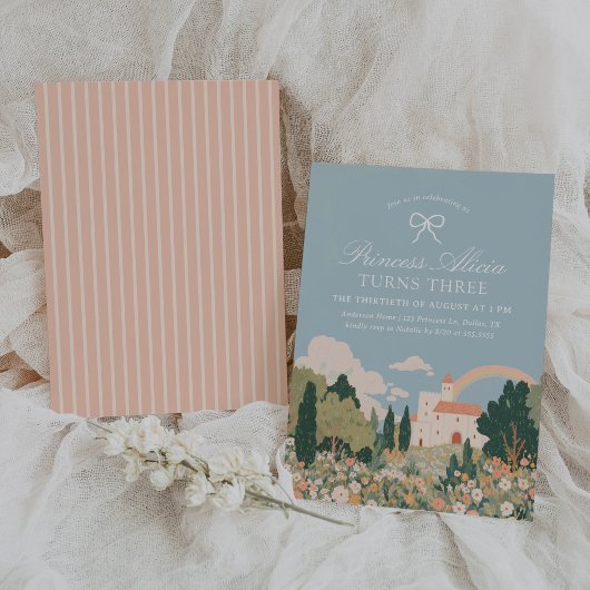 Princess Castle Floral Sprookjesverjaardag Kaart