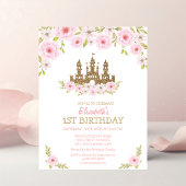 Princess Castle, Flowers, Striped Birthday Kaart