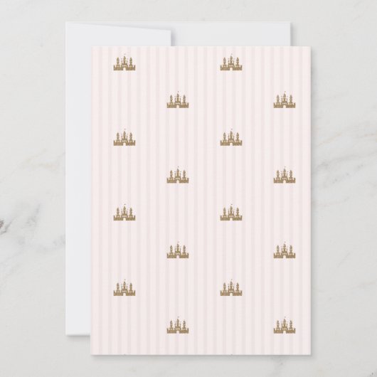 Princess Castle, Flowers, Striped Birthday Kaart (Achterkant)