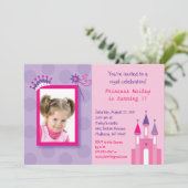  Princess Castle Foto Birthday-uitnodigingen Kaart (Staand voorkant)