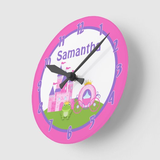 Princess Castle Frog Prince gepersonaliseerde klok (Hoek)
