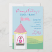 Princess Castle Girly Verjaardagsfeest Foto Uitnod Kaart (Achterkant)