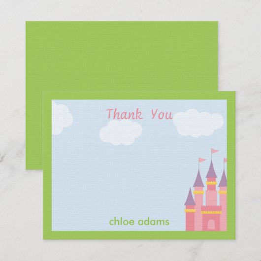 Princess Castle - Hartelijk dank Bedankkaart (Voorkant / Achterkant)