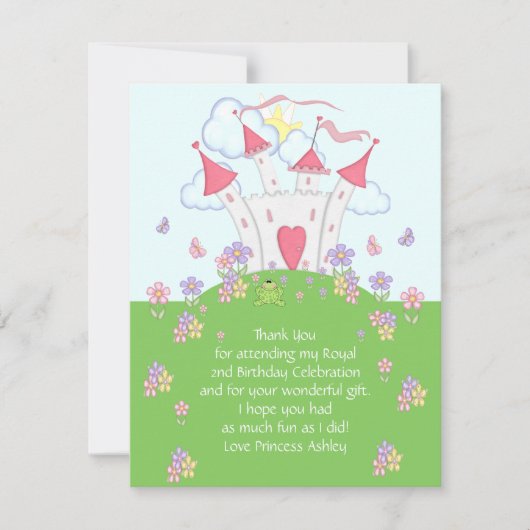 Princess Castle Hartelijk dank voor uw platte kaar Bedankkaart (Voorkant)