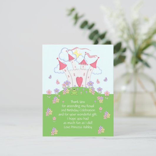 Princess Castle Hartelijk dank voor uw platte kaar Bedankkaart (Staand voorkant)