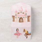 Princess Castle Horse Birthday Party All In One Uitnodiging (Buitenkant)
