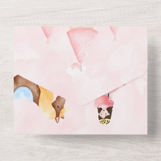 Princess Castle Horse Birthday Party All In One Uitnodiging (Achterkant)