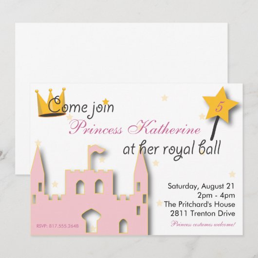 Princess Castle Kaart (Voorkant / Achterkant)