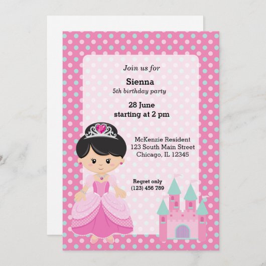 Princess & Castle Kaart (Voorkant / Achterkant)