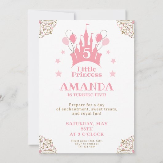 Princess Castle Magical Verjaardag Bash Kaart (Voorkant)