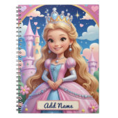Princess Castle Notitieboek – Bewerkbare naam (Voorkant)