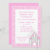 Princess Castle Party Invitation Kaart (Voorkant / Achterkant)