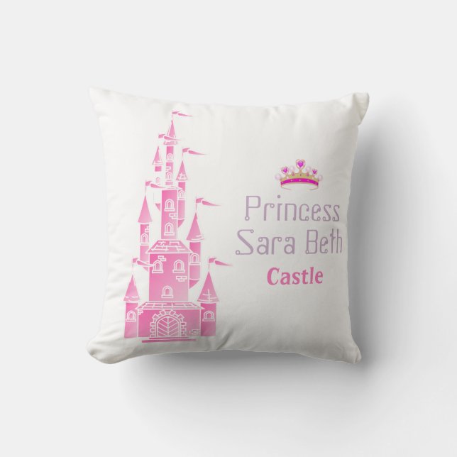 Princess Castle personaliseren met naam Kussen (Voorkant)