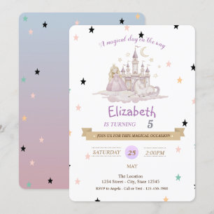 Princess Castle Pony verjaardagsuitnodiging Kaart