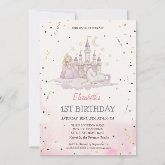 Princess Castle Pony Waterverf Kaart (Voorkant)