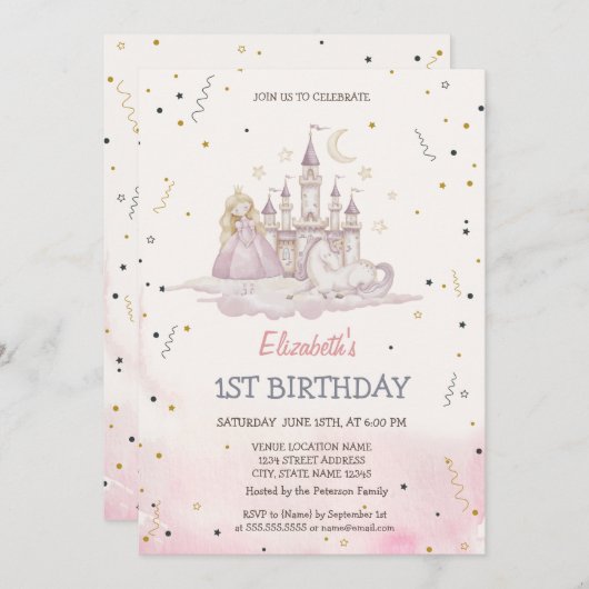 Princess Castle Pony Waterverf Kaart (Voorkant / Achterkant)