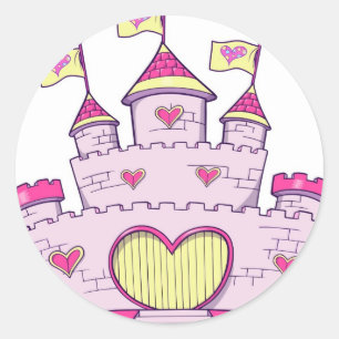 Princess castle ronde sticker