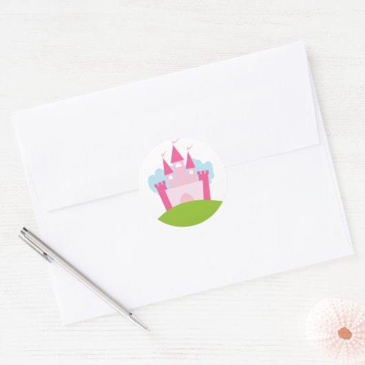 Princess Castle Ronde Sticker (Envelop)