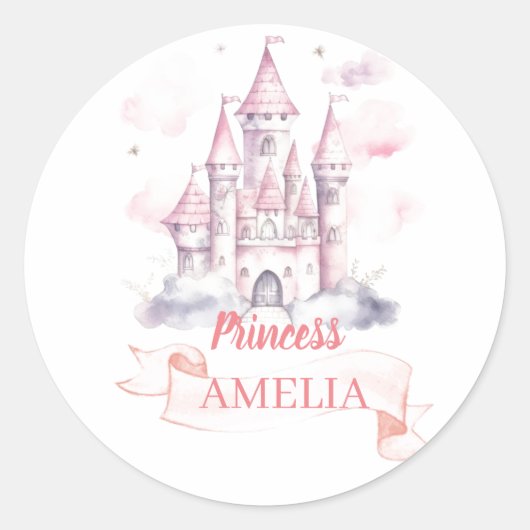 Princess Castle Ronde Sticker (Voorkant)