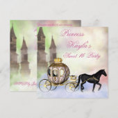 Princess Castle Royal Carriage Princess Sweet 16 Kaart (Voorkant / Achterkant)