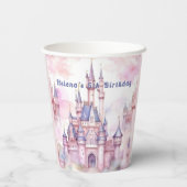 Princess Castle Roze Paarse Papieren Bekers (Achterkant)