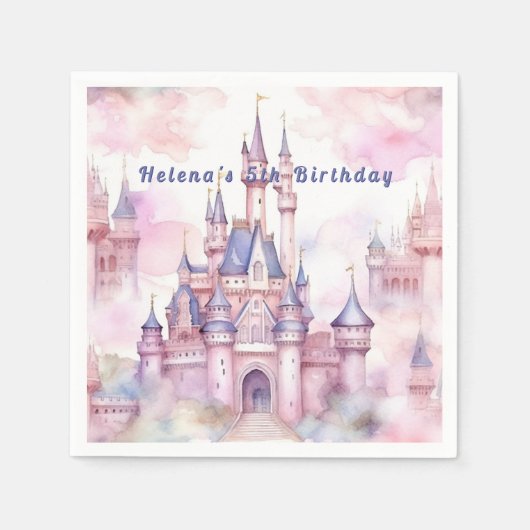 Princess Castle Roze Paarse Servet (Voorkant)