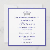 Princess Castle Roze Paarse Verjaardag Uitnodiging (Achterkant)