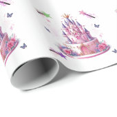 Princess Castle taart en toverstokken Cadeaupapier (Rol Hoek)