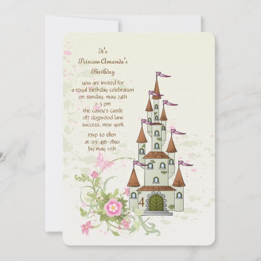 Princess' Castle uitnodiging (Voorkant)
