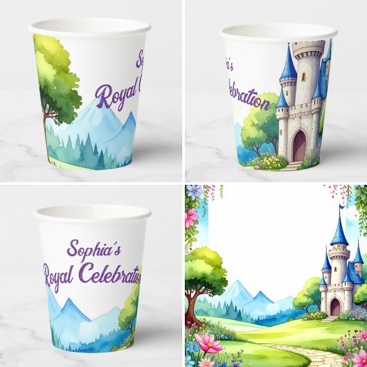 Princess Castle Verjaardag Papieren Cups Bekers