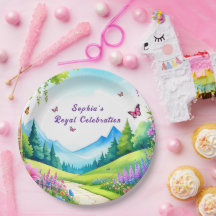 Princess Castle Verjaardagsfeest Papieren Borden